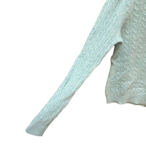 Antonio Melani Cashmere Sweater Luxurious Baby Blue Pullover Cable‎ Knit Medium - Picture 2 of 6